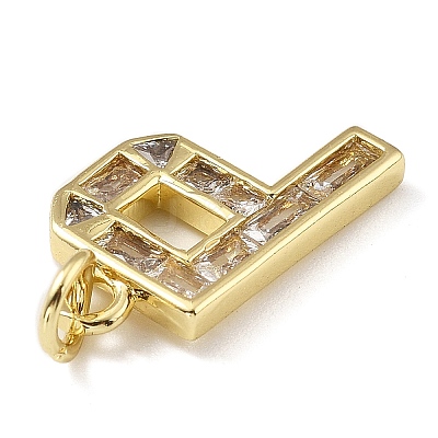Brass Micro Pave Cubic Zirconia Pendants KK-V014-01G-16-1
