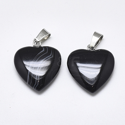 Natural Banded Agate/Striped Agate Pendants G-T122-24D-1