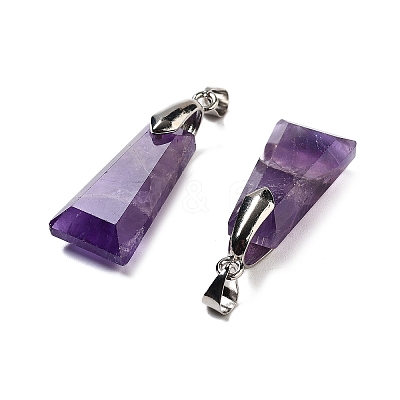 Natural Amethyst Faceted Pendants G-F774-02C-1