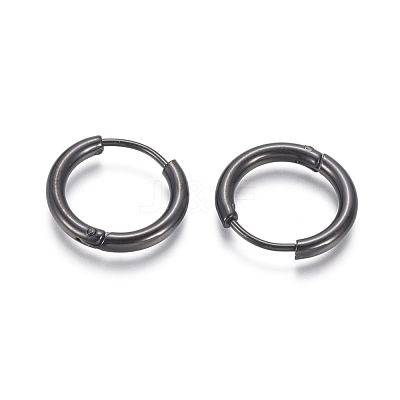 304 Stainless Steel Huggie Hoop Earrings EJEW-F111B-17mm-B-1