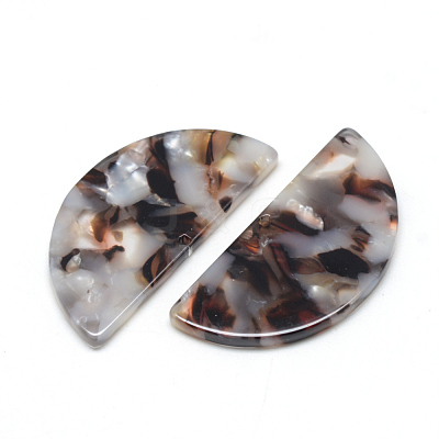 Cellulose Acetate(Resin) Semi Circle Pendants KY-S111B-A320-1