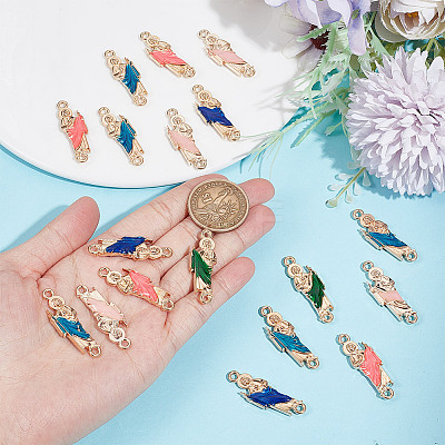 30Pcs 5 Colors Religion Alloy Enamel Connector Charms FIND-GO0001-62-1