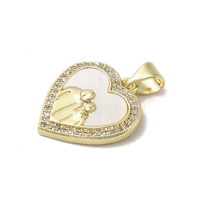Brass Micro Pave Clear Cubic Zirconia Pendants KK-I708-03B-G-1