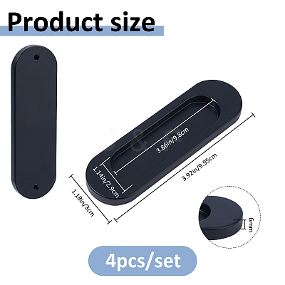 4Pcs Aluminum Alloy Self Adhesive Handles for Sliding Door AJEW-FH0007-31EB-1