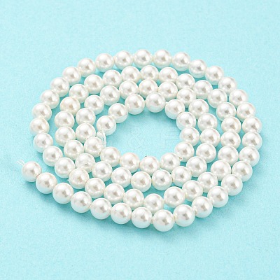 Electroplated Shell Pearl Beads Strands SHEL-F008-03A-01-1