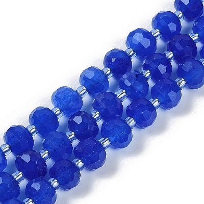 Natural Blue Agate(Dyed & Heated) Beads Strands G-H057-A14-02-1