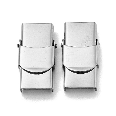 Non-Tarnish 201 Stainless Steel Watch Band Clasps STAS-C006-1-02-1