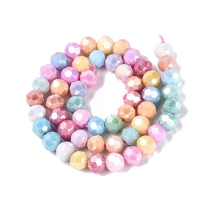 Anti-Tarnish Electroplate Glass Beads Strands EGLA-ZX010-8mm-14-1