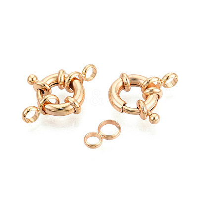 Brass Spring Ring Clasps KK-G528-03G-1