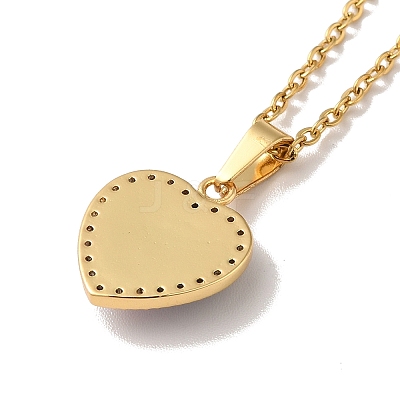 Clear Cubic Zirconia Heart with Acrylic Tree Pendant Necklace & Diamond Stud Earrings SJEW-M099-03G-1