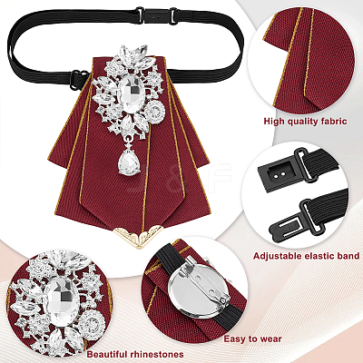 Adjustable Polyester Rhinestone Bow Ties AJEW-WH0270-179A-1
