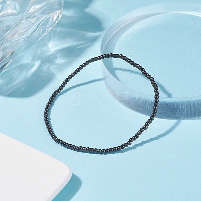 Glass Round Beaded Stretch Bracelet for Women BJEW-JB07911-01-1