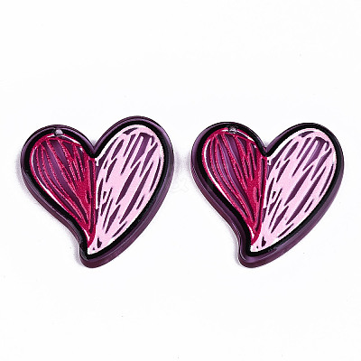 Transparent Acrylic Pendants KY-T022-34-1