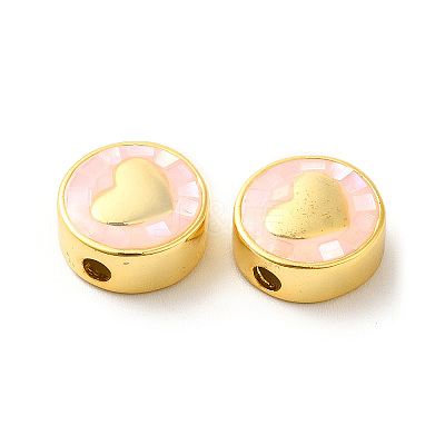 Rack Plating Brass Enamel Beads ENAM-D044-02G-05-1