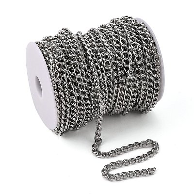 Tarnish Resistant 304 Stainless Steel Curb Chains STAS-O076-18-1