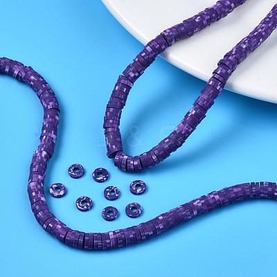 Handmade Polymer Clay Beads Strands CLAY-R089-6mm-161-1
