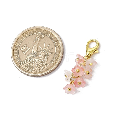 12Pcs Frosted Acrylic Flower Pendant Decorations AC-CJ1071-G-1