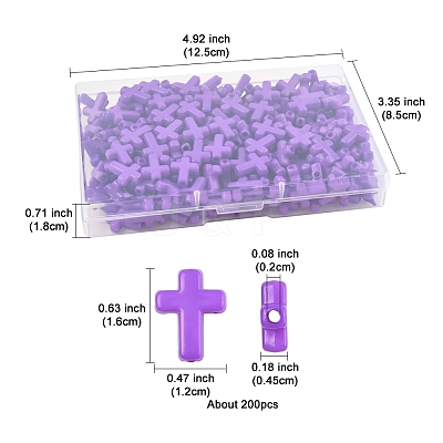 200Pcs Opaque Acrylic Beads SACR-FS0001-39D-1