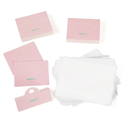 100Pcs Folding Flower Printed Paper Display Header Cards CDIS-TA0001-46A-1