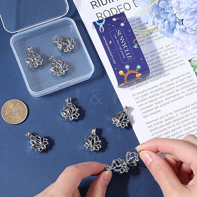 10Pcs Alloy Diffuser Locket Pendants FIND-SC0008-35-1
