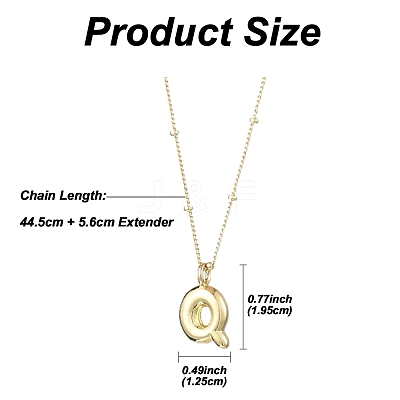 1Pc Initial Letter Brass Pendant Necklaces NJEW-YW0001-24Q-1