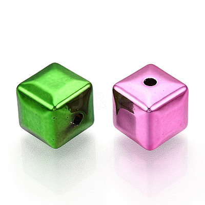 UV Plating Oapque Acrylic Beads X-PACR-T017-08-1