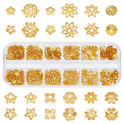 240Pcs 12 Styles Alloy Beads Caps FIND-UN0015-69-1