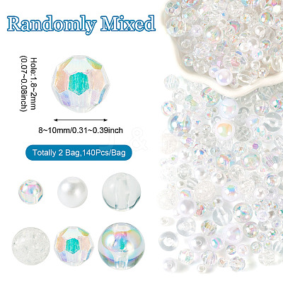 Transparent & Opaque Acrylic Bead LS-OACR-TAC0002-08E-1