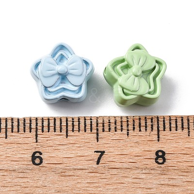9 Colors Spray Painted Alloy Beads PALLOY-V002-18-1