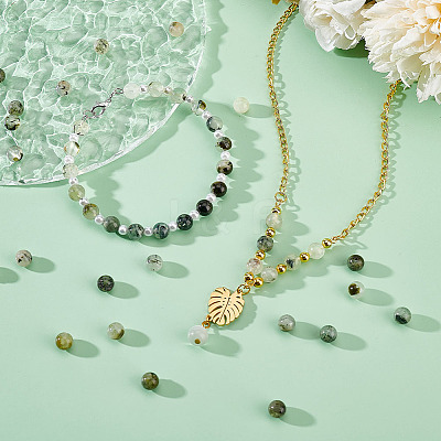 2 Strands Natural Prehnite Beads Strands G-OC0004-73-1