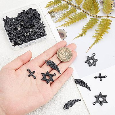 48Pcs 3 Style Alloy Pendants FIND-FH0004-28-1