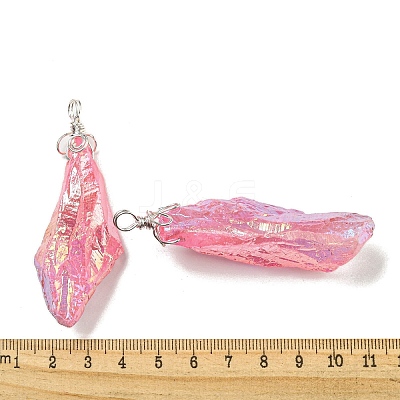 Electroplated Raw Rough Natural Quartz Crystal Big Pendants G-A229-02P-05-1