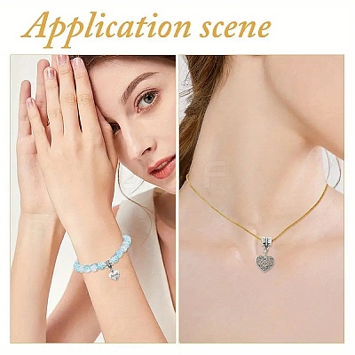30Pcs 15 Styles Tibetan Style Alloy European Dangle Charms PALLOY-YW00072-1
