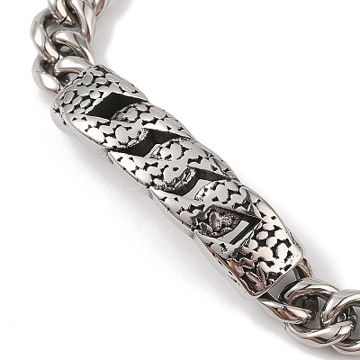 Ion Plating(IP) 304 Stainless Steel Twisted Chain Shaped Link Chain Bracelets for Men BJEW-B096-48C-AS-1