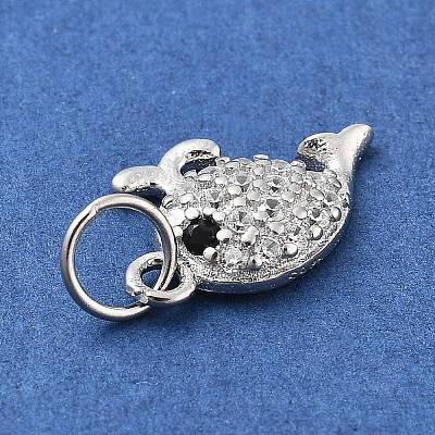 925 Sterling Silver Micro Pave Clear Cubic Zirconia Charms STER-S009-03A-S-1