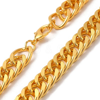 Iron Cuban Link Chain Necklaces for Women Men NJEW-A028-01J-G-1