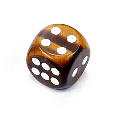 Natural Tiger Eye Carved Cube Dice PW-WG57879-04-1