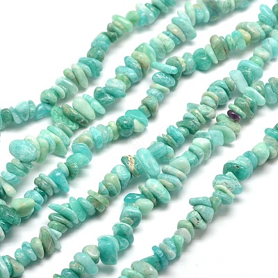 Natural Amazonite Chip Beads Strands G-M205-64A-1