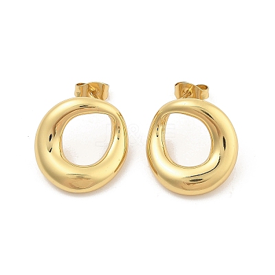 Donut PVD Vacuum Plating 304 Stainless Steel Stud Earrings for Women EJEW-C120-07G-1