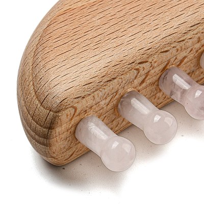 Natural Rose Quartz Scalp Massager AJEW-G058-01A-1