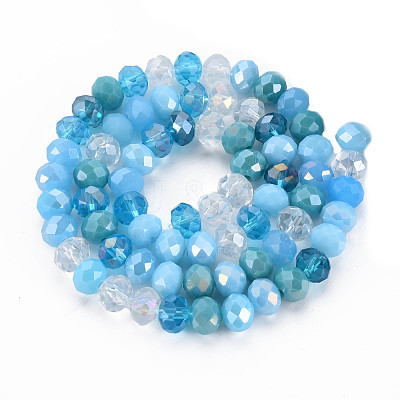 Electroplate Glass Beads Strands EGLA-S194-18B-1