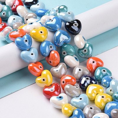 Glazed Porcelain Beads Strands X-PORC-K003-02-1