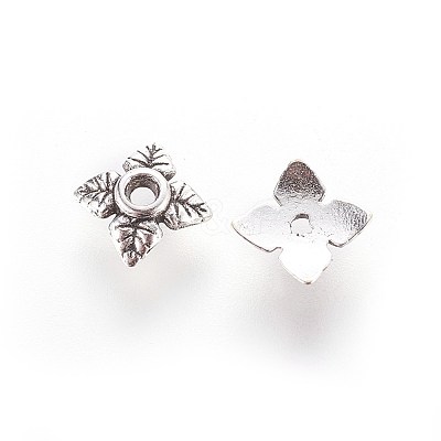 Tibetan Style Alloy Bead Caps TIBEB-Q018-AS-FF-1