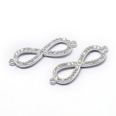 Rack Plating Brass Cubic Zirconia Links ZIRC-S050-01P-1