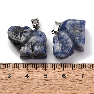 Natural Blue Spot Jasper Pendants G-B127-05P-11-1