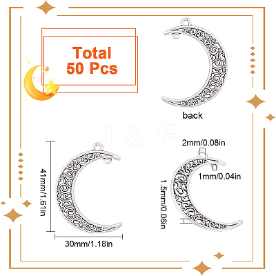 50Pcs Tibetan Style Alloy 2-Loop Connector Charms TIBE-SC0009-30-1