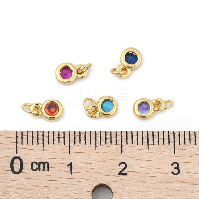 Brass with Single Cubic Zirconia Charms ZIRC-F095-03G-1