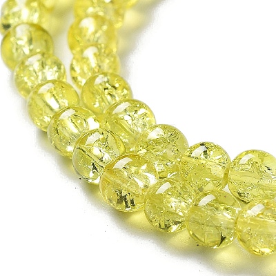1 Strand Transparent Crackle Glass Round Beads Strands X-CCG-Q001-4mm-04-1