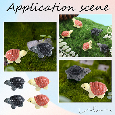 20Pcs 2 Colors Tortoise Resin Home Ornaments DJEW-SC0001-07-1
