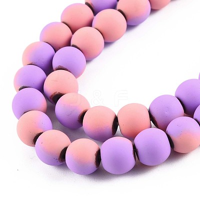 Spray Painted Non-magnetic Synthetic Hematite Beads Strands G-N337-01A-1